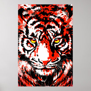 Realistisch Rode Tijger - Poster van Tiger