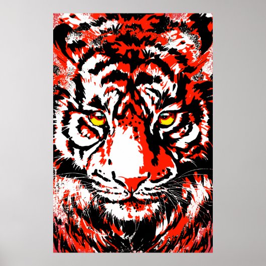 Realistisch Rode Tijger - Poster van Tiger (Voorkant)