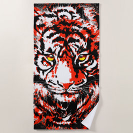 Realistisch Rode Tijger — Tiger Beach Towel Strandlaken