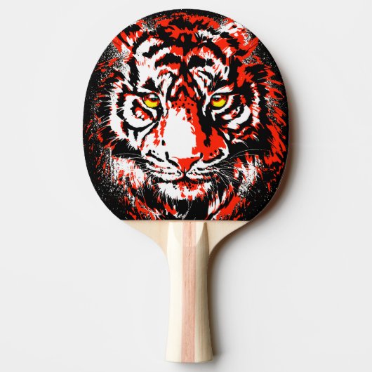 Realistisch Rode Tijger - Tiger Ping Pong Paddle Tafeltennisbatje (Achterkant)