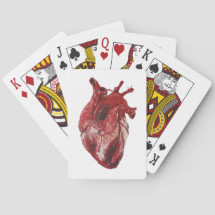 Realistisch rood hart pokerkaarten