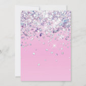 Realistisch roze baby shower van glitter ombre gir kaart (Achterkant)