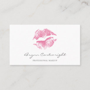 Realistisch roze kus print lips Makeup Visitekaartje
