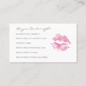 Realistisch roze kus print lips Makeup Visitekaartje (Achterkant)