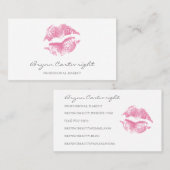 Realistisch roze kus print lips Makeup Visitekaartje (Voorkant / Achterkant)