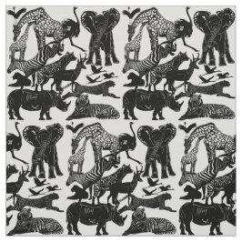Realistisch Safari African Animal Natuur Fabric Stof