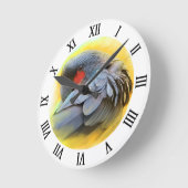 Realistisch schilderij van Black Palm Cockatau Ronde Klok (Hoek)