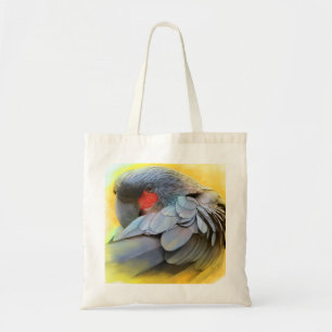 Realistisch schilderij van Black Palm Cockatau Tote Bag