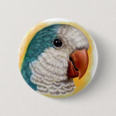 Realistisch schilderij van Quaker Parrot Ronde Button 5,7 Cm (Voorkant)