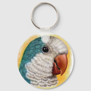 Realistisch schilderij van Quaker Parrot Sleutelhanger