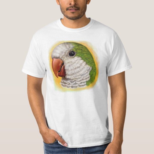 Realistisch schilderij van Quaker Parrot T-shirt (Voorkant)