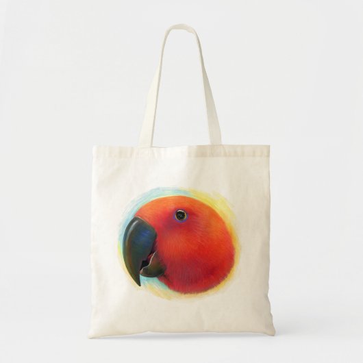 Realistisch schilderij van rode eclectus parrot tote bag (Voorkant)