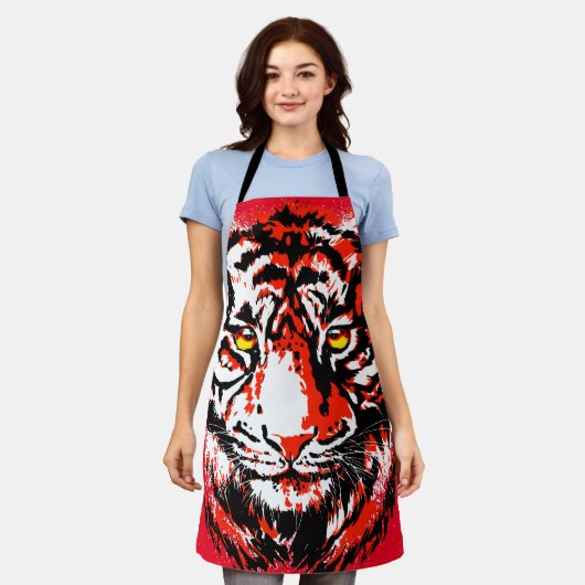 Realistisch Schort van de Rode Tijger (Gedragen)
