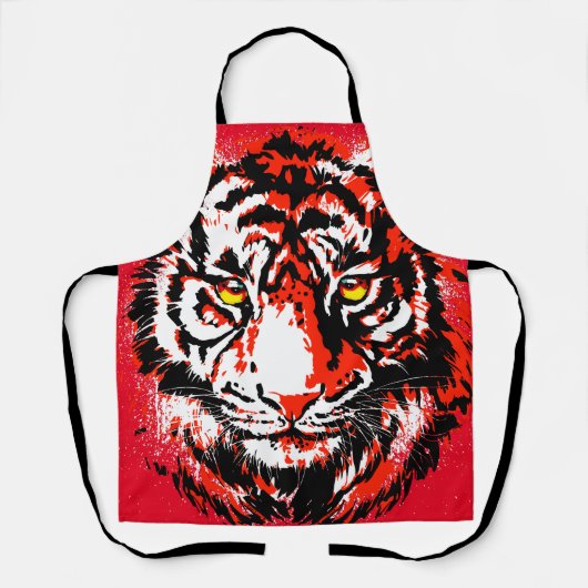 Realistisch Schort van de Rode Tijger (Voorkant)