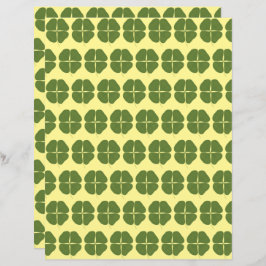 Realistisch Shamrocks Patroon op Geel Scrapbook