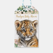 Realistisch Tiger Cub Genderneutraal Baby shower Cadeaulabel (Achterkant)