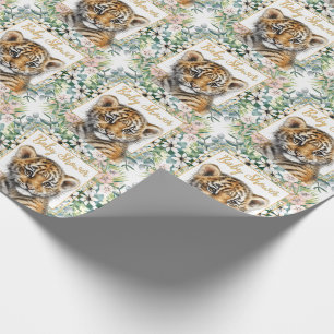 Realistisch Tiger Cub Genderneutraal Baby shower Cadeaupapier