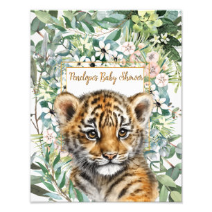 Realistisch Tiger Cub Genderneutraal Baby shower Foto Afdruk