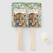 Realistisch Tiger Cub Genderneutraal Baby shower Handwaaier (Voorkant en achterkant)