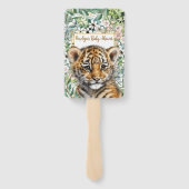 Realistisch Tiger Cub Genderneutraal Baby shower Handwaaier (Achterkant)
