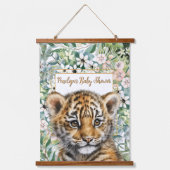 Realistisch Tiger Cub Genderneutraal Baby shower Hangend Wandkleed (Voorkant)