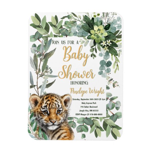 Realistisch Tiger Cub Genderneutraal Baby shower Magneet (Verticaal)