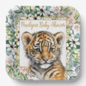 Realistisch Tiger Cub Genderneutraal Baby shower Papieren Bordje (Voorkant)