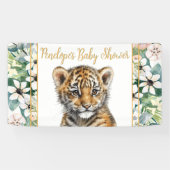 Realistisch Tiger Cub Genderneutraal Baby shower Spandoek (Horizontaal)