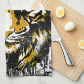 Realistisch Tiger Kitchen Towel - Cool Tiger Head Theedoek (Quarter Fold)