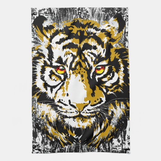 Realistisch Tiger Kitchen Towel - Cool Tiger Head Theedoek (Verticaal)