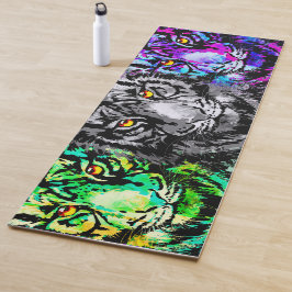 Realistisch Tiger Yoga Mat Green - grote katten in