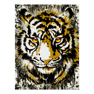 Realistisch tijger Poster Glossy - Cool Tiger Head