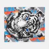 Realistisch tijgervliegenmandje - Cool Tiger Head Fleece Deken (Voorkant (Horizontaal))