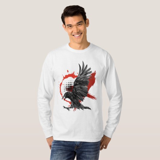 Realistisch trash Polka Crow T-shirt (Voorkant volledig)