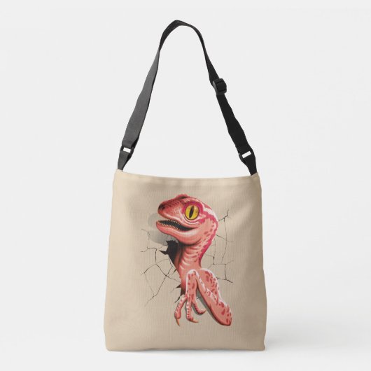 Realistisch Velociraptor Dinosaur Hatching Crossbody Tas (Achterkant)