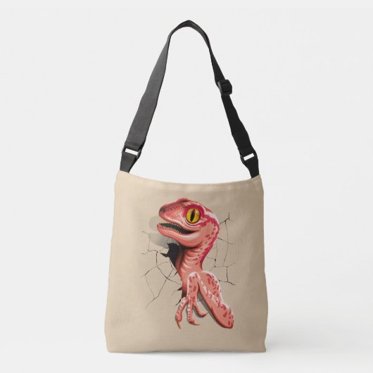 Realistisch Velociraptor Dinosaur Hatching Crossbody Tas (Voorkant)