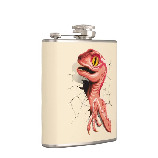 Realistisch Velociraptor Dinosaur Hatching Heupfles (Rechts)