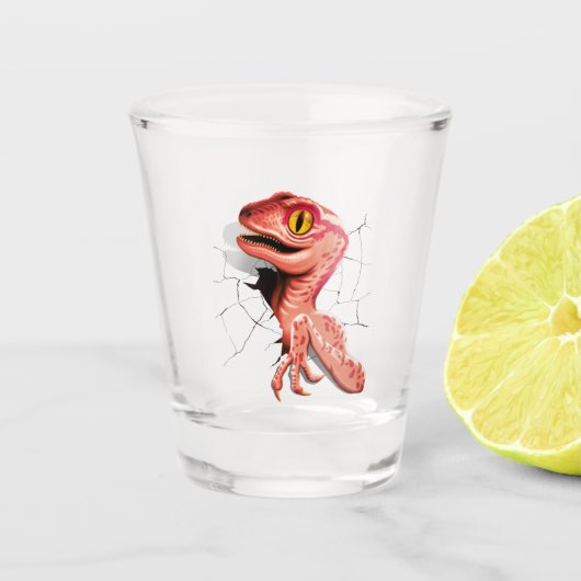 Realistisch Velociraptor Dinosaur Hatching Shot Glas (Voorkant)