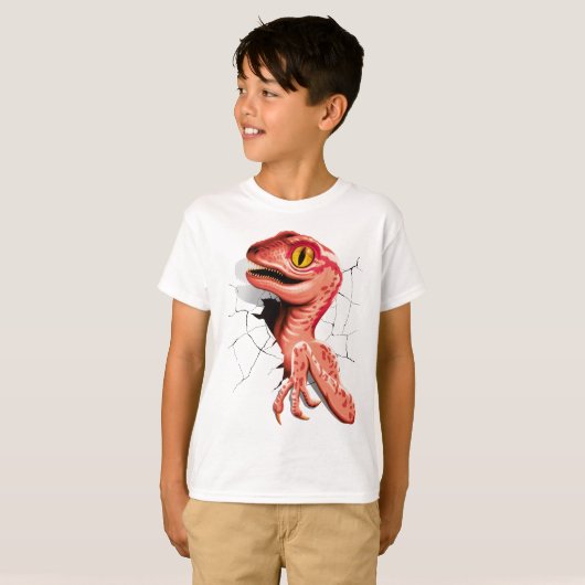 Realistisch Velociraptor Dinosaur Hatching T-shirt (Voorkant volledig)