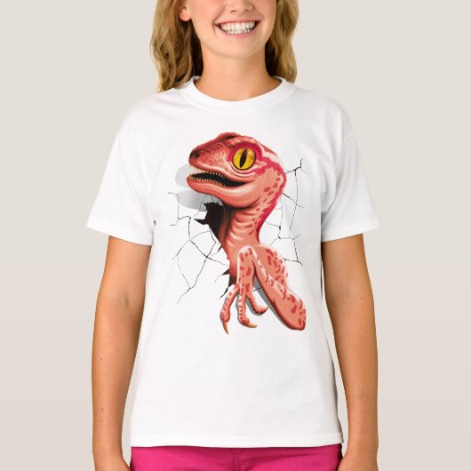 Realistisch Velociraptor Dinosaur Hatching T-shirt (Voorkant)