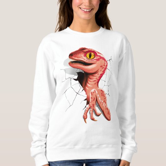 Realistisch Velociraptor Dinosaur Hatching Trui (Voorkant)