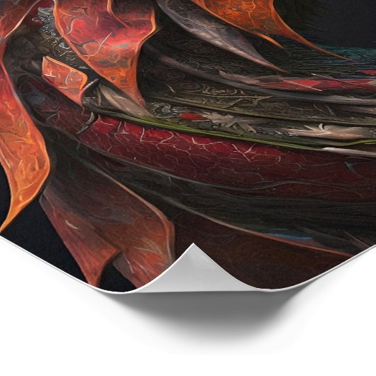 Realistisch vibrant Dragon Art Poster (Hoek)
