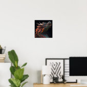 Realistisch vibrant Dragon Art Poster (Thuiskantoor)