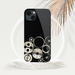 Realistisch vistuig op zwart en grijs Case-Mate iPhone case<br><div class="desc">Verschillende soorten bruingekleurde versnellingen in verschillende grootten die op de onderste helft zijn aangebracht en op een tweetonige achtergrond van zwart en grijs zijn geplaatst. Ideaal voor Steampunk-ventilatoren of de ingenieur in je leven.</div>