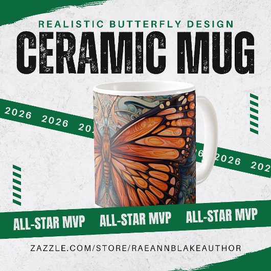 Realistisch vlinder ontwerp keramische Mok