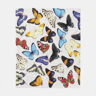 Realistisch vlinders collectie. fleece deken