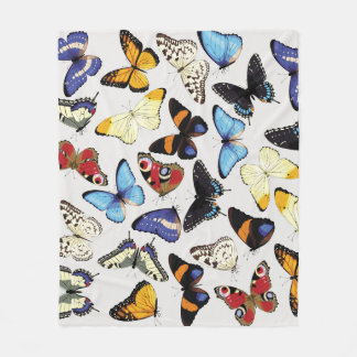 Realistisch vlinders collectie. fleece deken