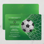Realistisch Voetbal Bar Mitzvah Uitnodiging (Voorkant / Achterkant)