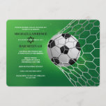 Realistisch Voetbal Bar Mitzvah Uitnodiging<br><div class="desc">Als je een Bar Mitzvah plant voor je voetballiefhebber, dan is deze uitnodiging zeker een genoegen. De kaart kan eenvoudig worden aangepast met uw tekst, lettertype, lettertypekleur, papieren vormopties en een keuze uit papiertypen. Niet precies wat je zoekt? Al onze producten kunnen zonder extra kosten op maat worden ontworpen om...</div>