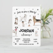 Realistisch Waterverf Honden Birthday Party, elke Kaart (Staand voorkant)